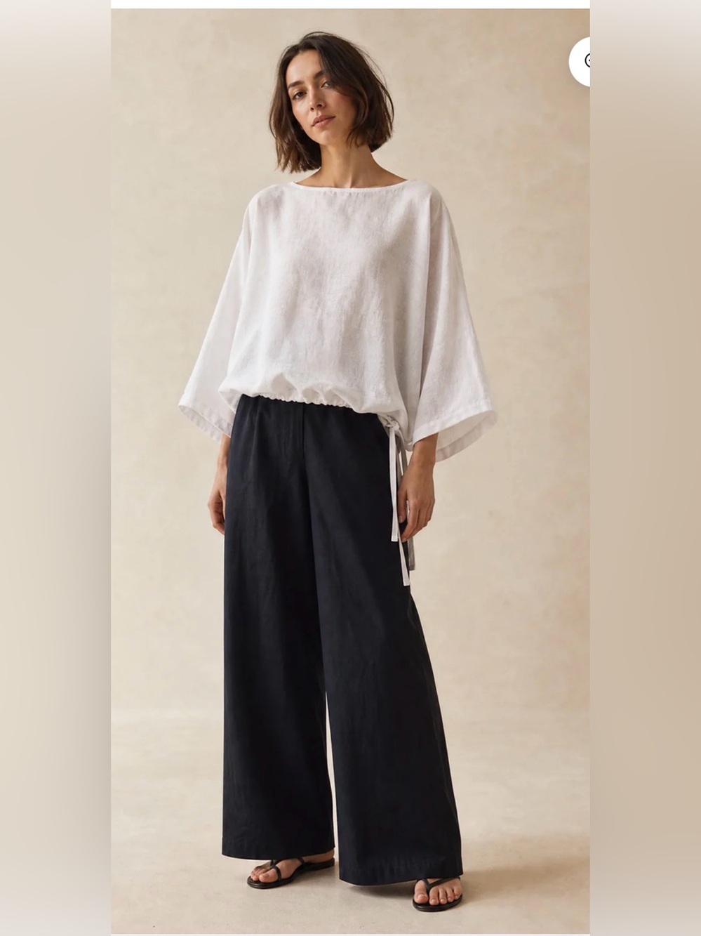 Jarbo Linen 100% Wide Leg Lagenlook Pilull On Pants , Size 3/Us 12